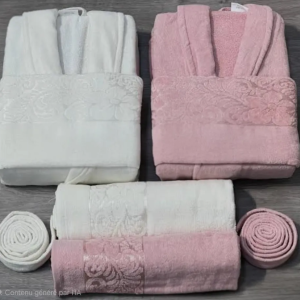 Cape de bain ADANAS "Blanc&Rose"