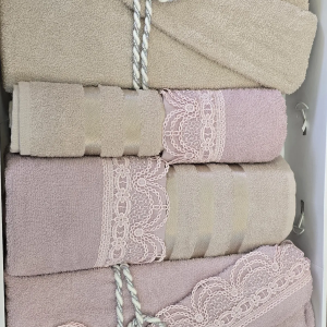 Cape de bain "Rose&Beige"