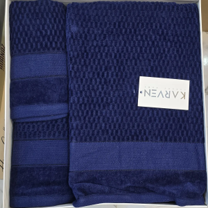 Serviette Bain 3 piéces Bleu marine