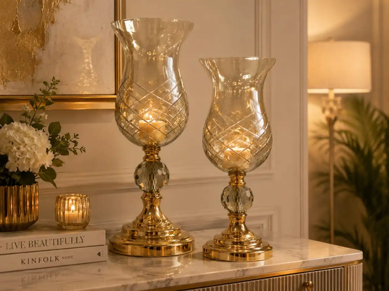 Ensemble décoratif doré 2 pcs