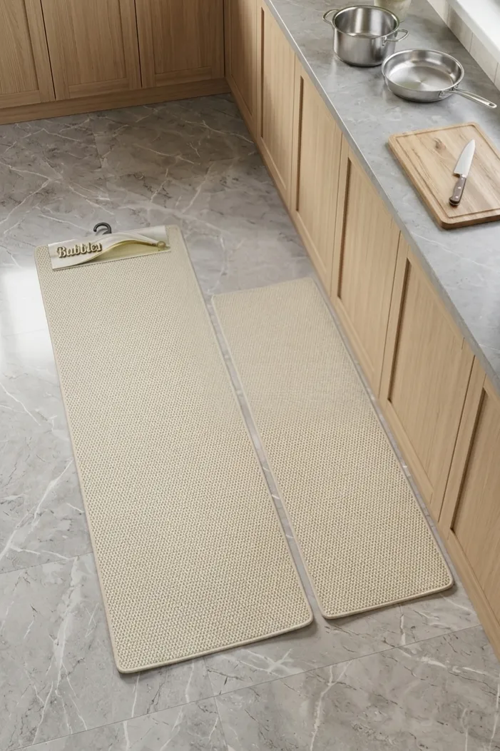 2 Tapis Cuisine Beige Claire