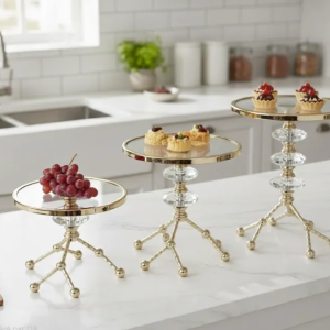 Set de 3 Plateaux Décoratifs Dorés
