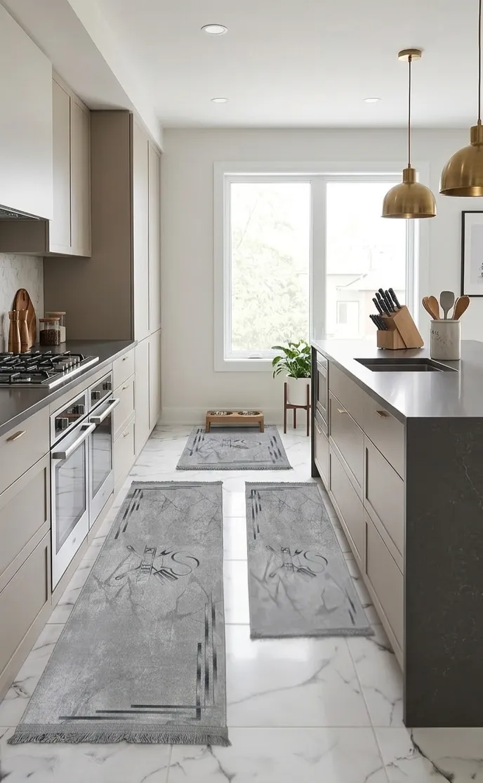 3 Tapis Cuisine Gris