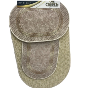 Set de 3 Tapis Salle de Bain Gris Cosy
