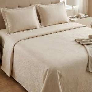 parure de lit 4 pcs beige لون موحد