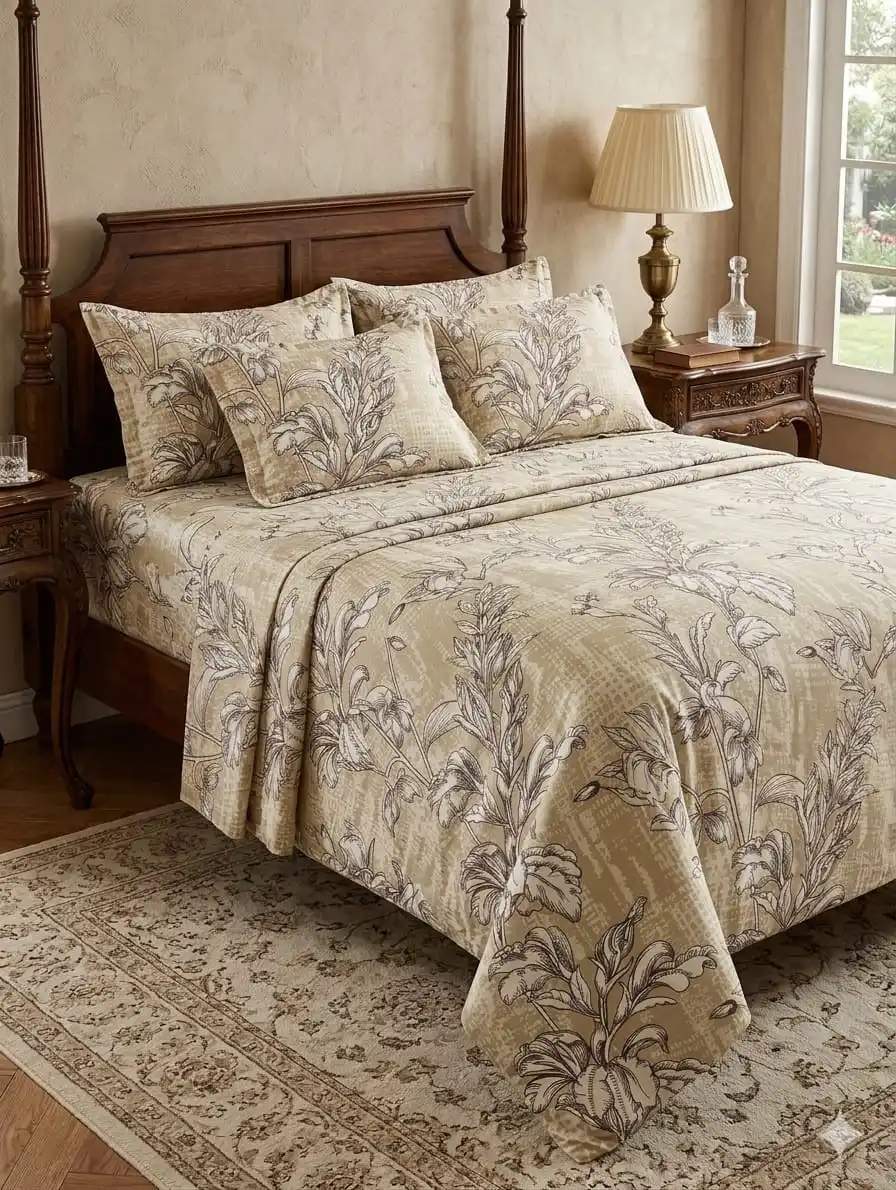parure de lit 4 pcs beige