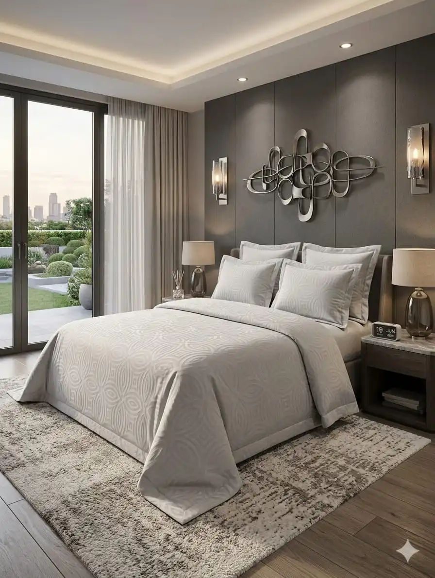 parure de lit 4 pcs couleur unit gris