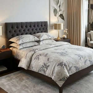 parure de lit 4 pcs (feuille gris)