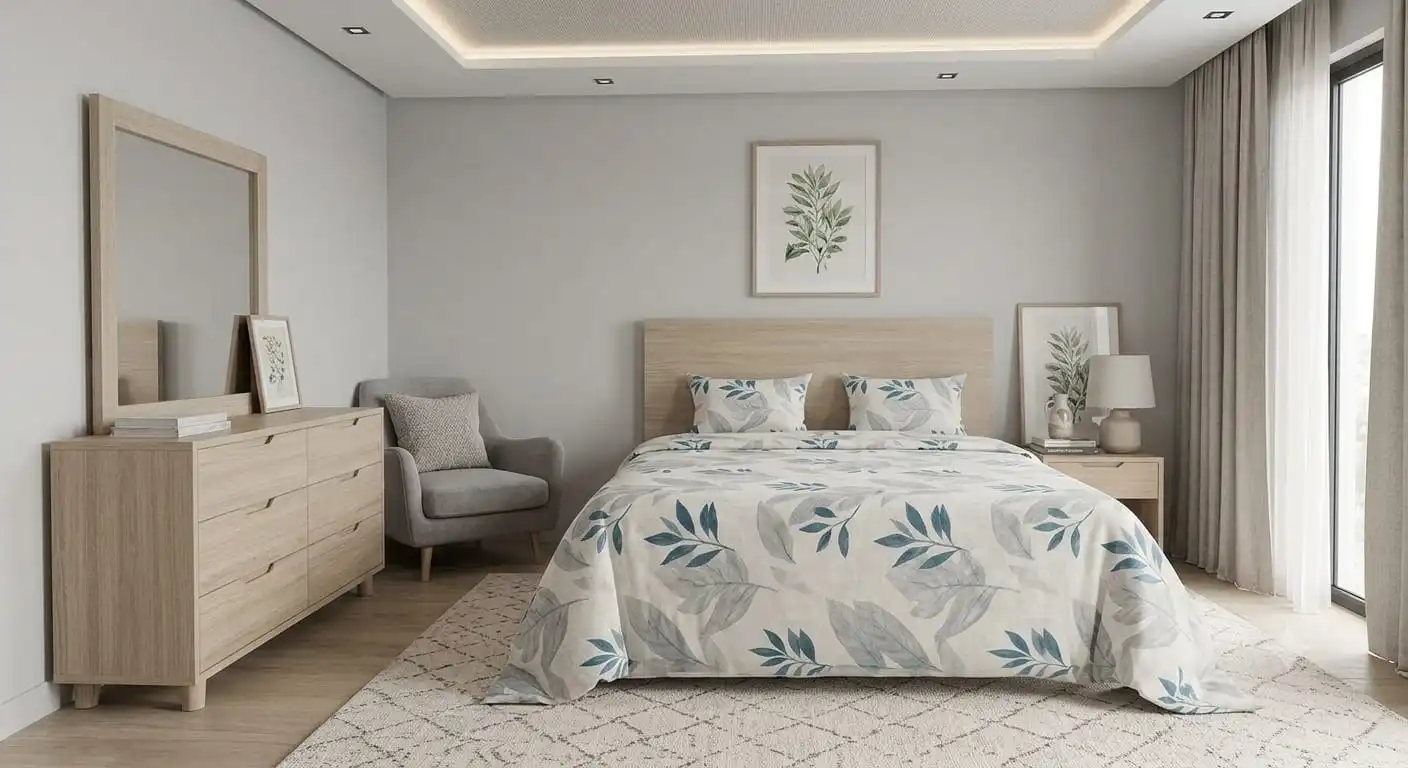 parure de lit 4pcs 3ourf wrak bil gris claire w gris foncé
